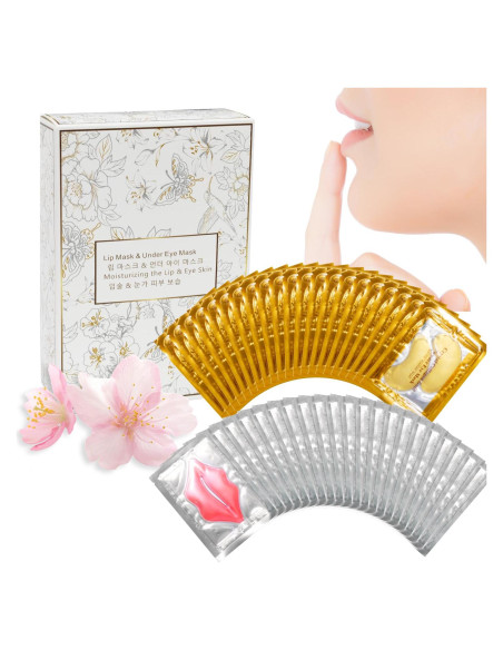 Mascarillas Labiales y para Ojos GONEJALL 40 Pcs Hidratantes