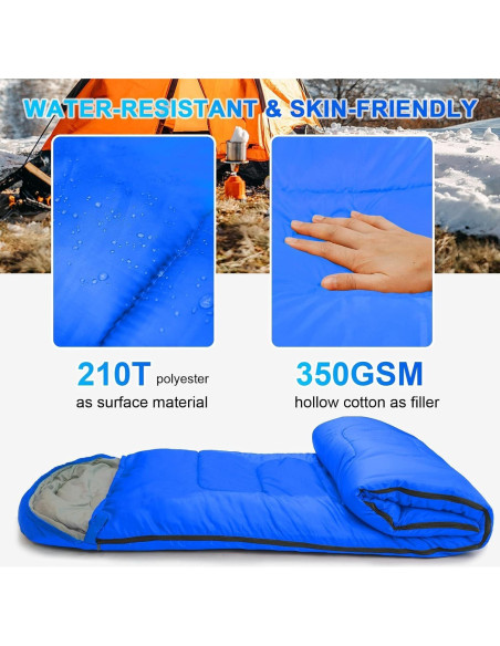 Saco de dormir PEAKTREND 3 estaciones impermeable 210x150cm