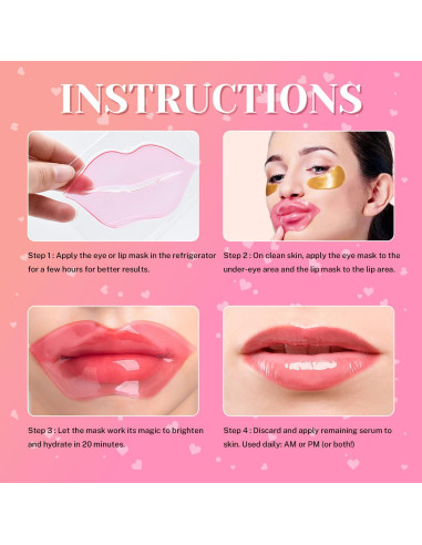 Mascarillas Labiales y para Ojos GONEJALL 40 Pcs Hidratantes