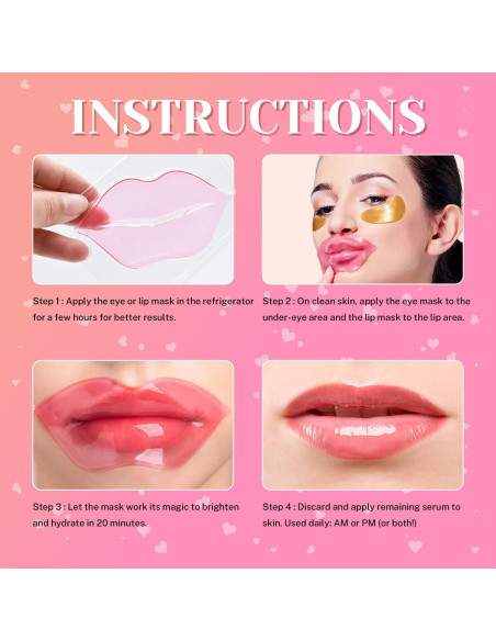 Mascarillas Labiales y para Ojos GONEJALL 40 Pcs Hidratantes