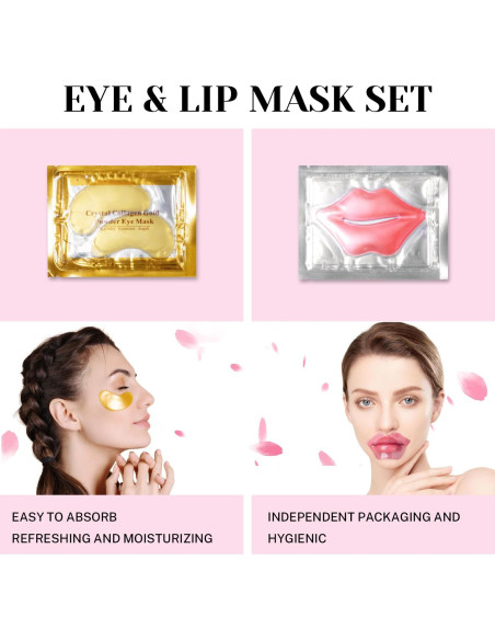 Mascarillas Labiales y para Ojos GONEJALL 40 Pcs Hidratantes