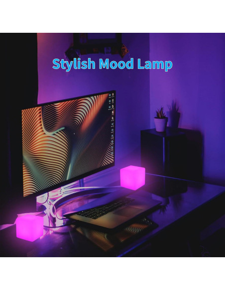 Luz LED Cubo 7.62 cm RKDTX Control Remoto 16 Colores IP68