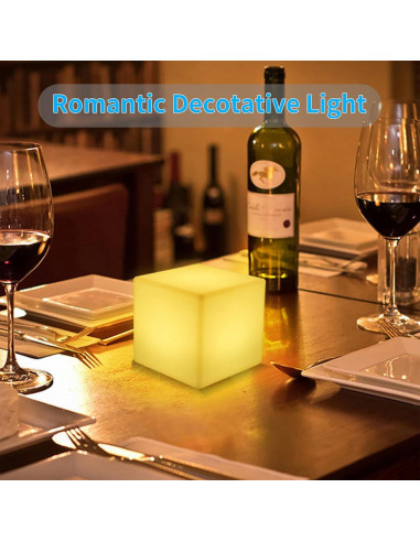 Luz LED Cubo 7.62 cm RKDTX Control Remoto 16 Colores IP68