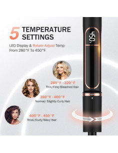 Plancha de Pelo MiroPure 1 Pulgada Titanio Cerámica 5 Temperaturas 2