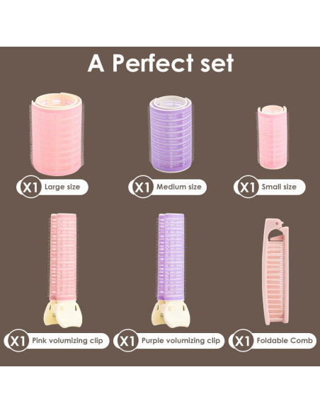 Juego de Rulos para Cabello WALLFID 6 Piezas Voluminizador