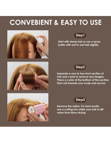 Juego de Rulos para Cabello WALLFID 6 Piezas Voluminizador