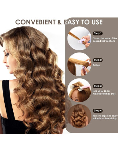 Juego de Rulos para Cabello WALLFID 6 Piezas Voluminizador