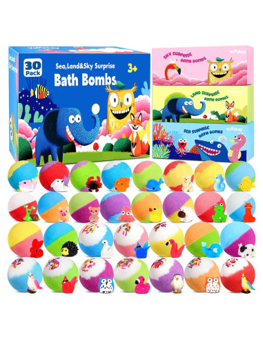 30 Bombas de Baño YoYokay con Juguetes Sorpresa para Niños