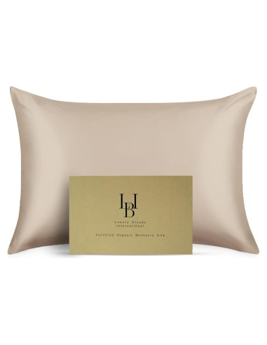 Funda de Almohada de Seda Orgánica 100% Grado 6A Taupe