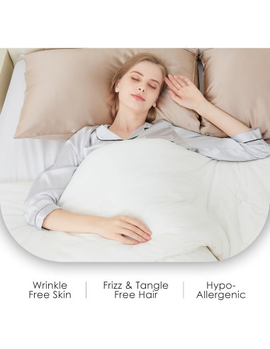 Funda de Almohada de Seda Orgánica 100% Grado 6A Taupe