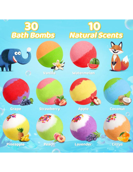 30 Bombas de Baño YoYokay con Juguetes Sorpresa para Niños