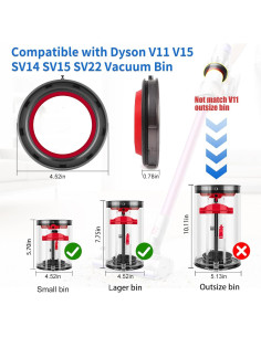 Anillo de Sellado Fijo Superior V11 V15 Dyson - Repuesto Aspiradora 2