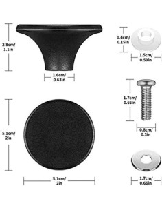 Perilla de Reemplazo para Horno Holandés ZUIHUI Negra 2