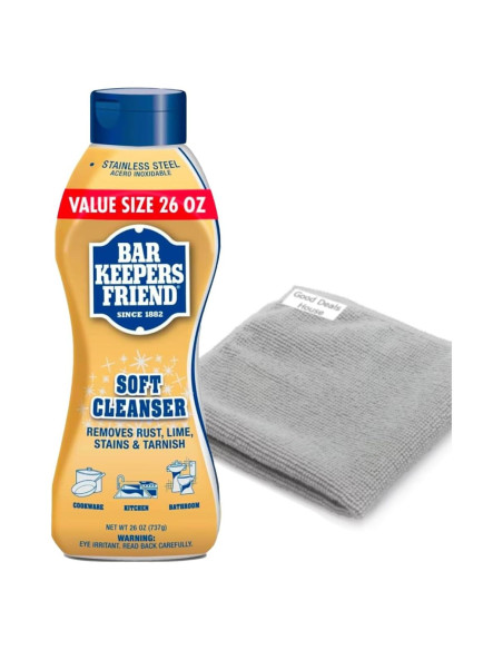 Limpiador suave Bar Keepers Friend 769 ml + Toalla microfibra 35x35 cm