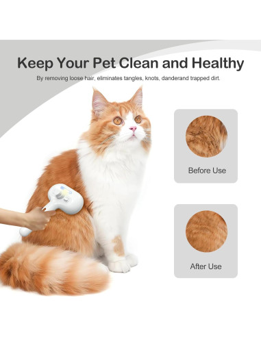 Cepillo de Vapor para Mascotas Akihatorii Blanco 3 en 1