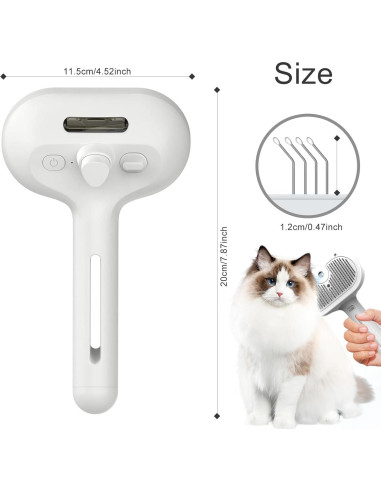 Cepillo de Vapor para Mascotas Akihatorii Blanco 3 en 1