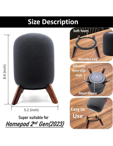 Soporte de Madera para Homepod 2da Generación Sunley Master