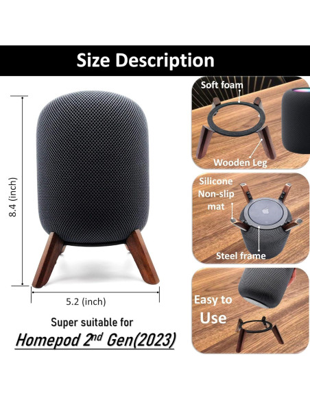 Soporte de Madera para Homepod 2da Generación Sunley Master