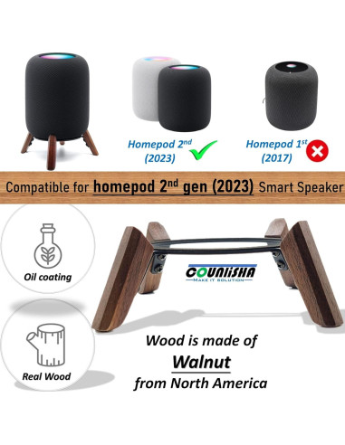 Soporte de Madera para Homepod 2da Generación Sunley Master