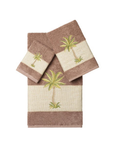 Juego de Toallas de Algodón Turco Khalpera 3 Piezas Café Latte