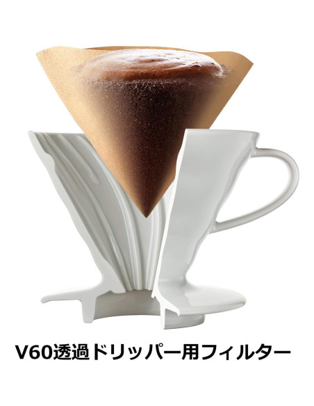 Filtro de Papel HARIO VCF-02-100M para V60, 200 Hojas, 1-4 Tazas