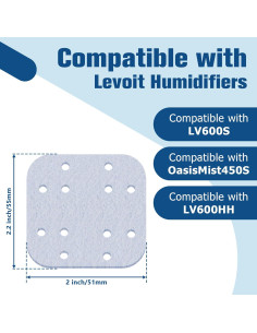 Filtros de Reemplazo Funmit 24 Pack para Humidificadores Levoit 2