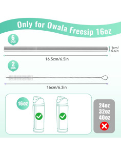 6 Popotes de Acero Inoxidable Reutilizables XHJH 16.5 cm 2