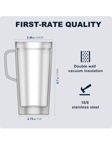 Taza de Café Aislada koodee 590 ml Acero Inoxidable Púrpura