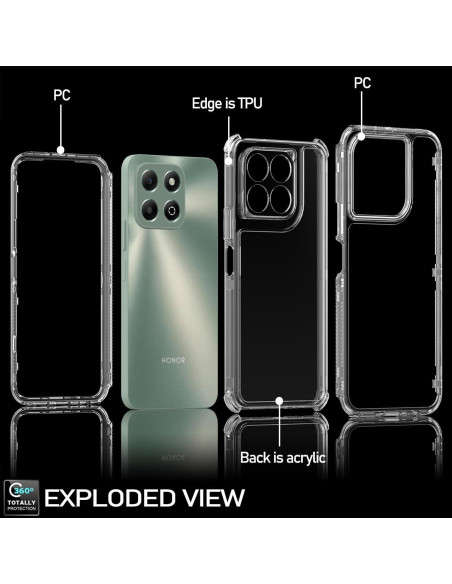 Funda Honor X6b Transparente con Protector de Pantalla Templado