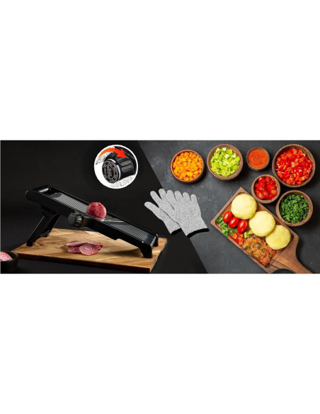 Rebanador de Mandolina Ajustable Genérico Acero Inoxidable 1-15mm