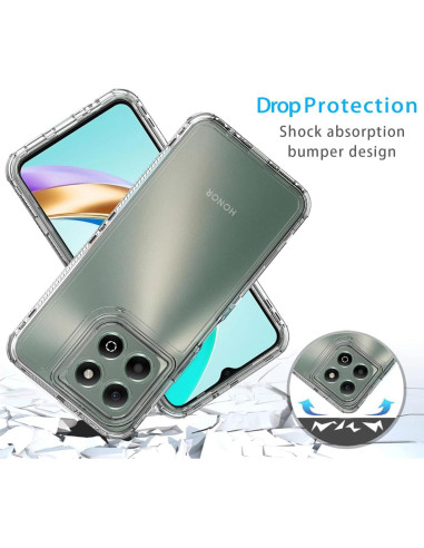 Funda Honor X6b Transparente con Protector de Pantalla Templado