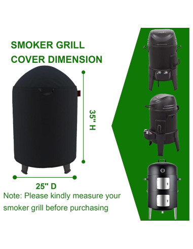 Cubierta Redonda para Ahumador Cover Geny 25" (63.5 cm) D x 35" (88.9 cm) H