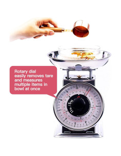 Balanza de Cocina Mecánica TADA 5kg Analógica Acero Inoxidable 2