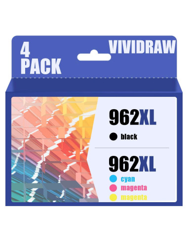 Cartuchos de tinta 962XL Vividraw para HP OfficeJet Pro - Paquete de 4