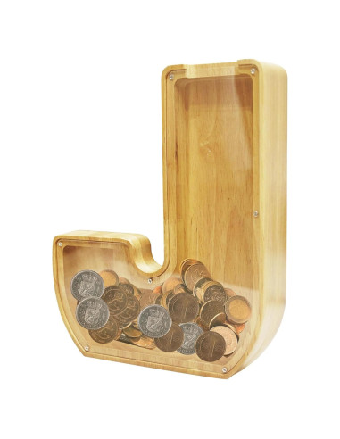Alcancía de Letras de Madera ANOTION 22.86 cm para Niños