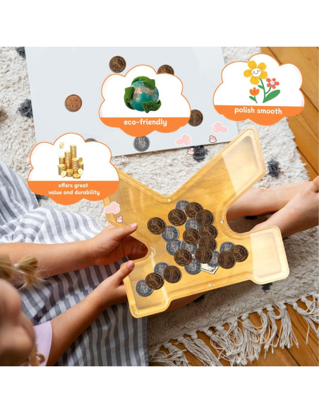 Alcancía de Letras de Madera ANOTION 22.86 cm para Niños