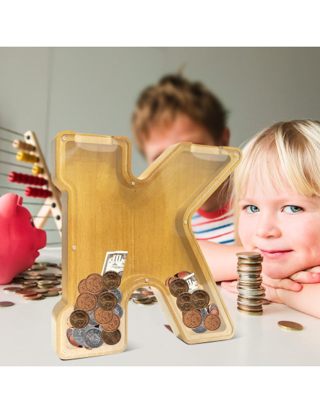 Alcancía de Letras de Madera ANOTION 22.86 cm para Niños