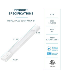 Kit de Iluminación LED Bajo Gabinete Parmida 30.48 cm 42W 5CCT 2
