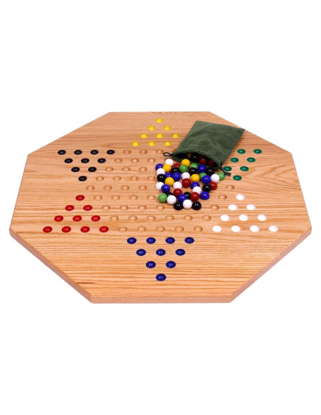 Juego de Mesa Damas Chinas Madera Roble AmishToyBox 48 cm