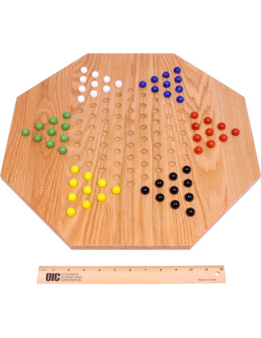 Juego de Mesa Damas Chinas Madera Roble AmishToyBox 48 cm