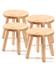 Taburetes de Madera Wenqik - Set de 4 Sillas Redondas 25.4 cm