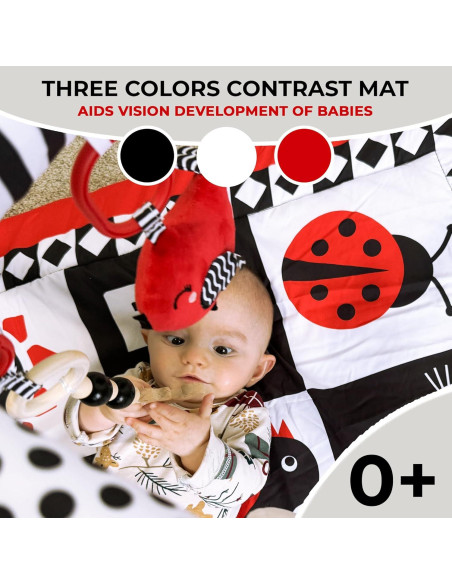 Alfombrillas de Juego para Bebés QUOKKA - Paquete de 2 - Alto Contraste ABC Oceánico