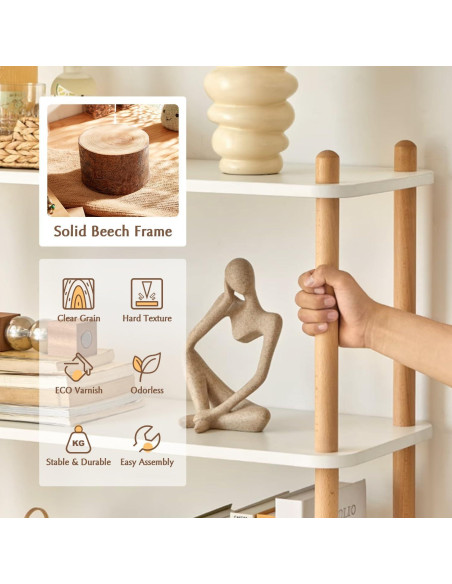 Estante de Madera IOTXY 3 Niveles Blanco Estantería Abierta