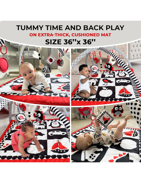 Alfombrillas de Juego para Bebés QUOKKA - Paquete de 2 - Alto Contraste ABC Oceánico