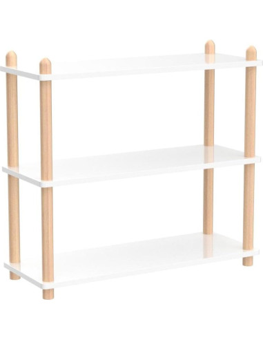 Estante de Madera IOTXY 3 Niveles Blanco Estantería Abierta