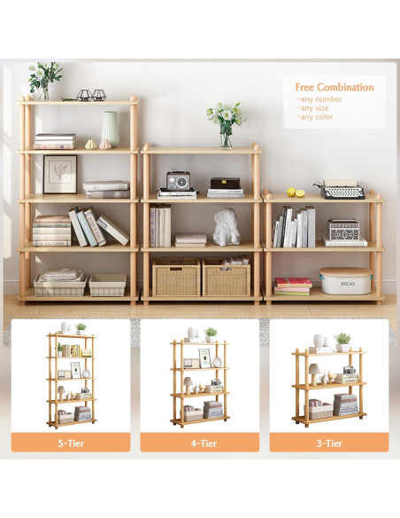 Estante de Madera IOTXY 3 Niveles Blanco Estantería Abierta