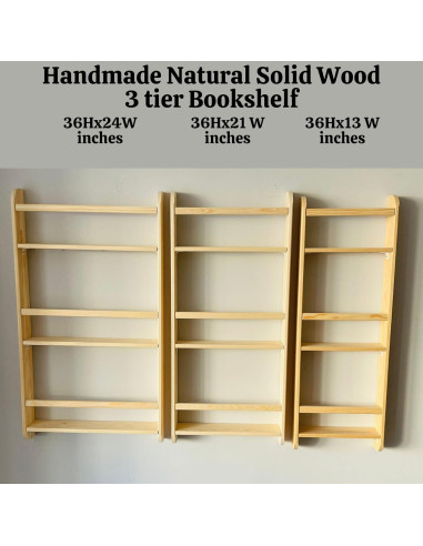 Estantería Infantil Montessori de Madera Sólida 3 Niveles 61 cm