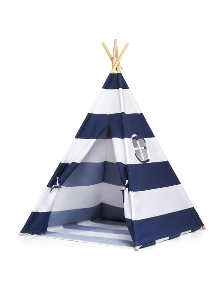 Tienda Teepee para Niños Costzon Rayas Azules y Blancas