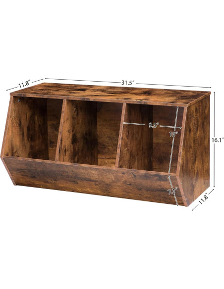 Cubículo de Almacenamiento de Juguetes HOOBRO 3 Estantes 80x30 cm