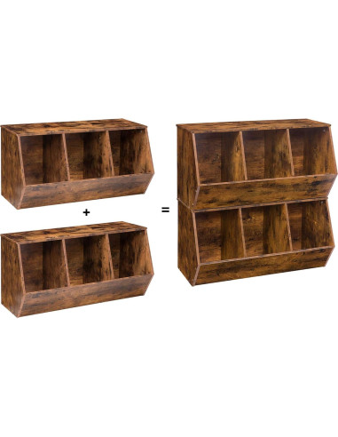 Cubículo de Almacenamiento de Juguetes HOOBRO 3 Estantes 80x30 cm